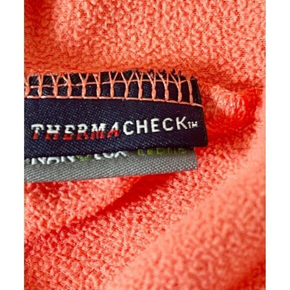 Lands End Women's Sz L Salmon Orange Full Zip Fleece Jacket w/ Zip Pockets - Picture 6 of 8